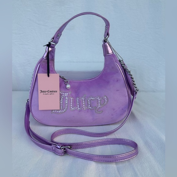 Juicy Couture Handbags - Juicy Couture Purple Shoulder Bag with Adjustable Strap